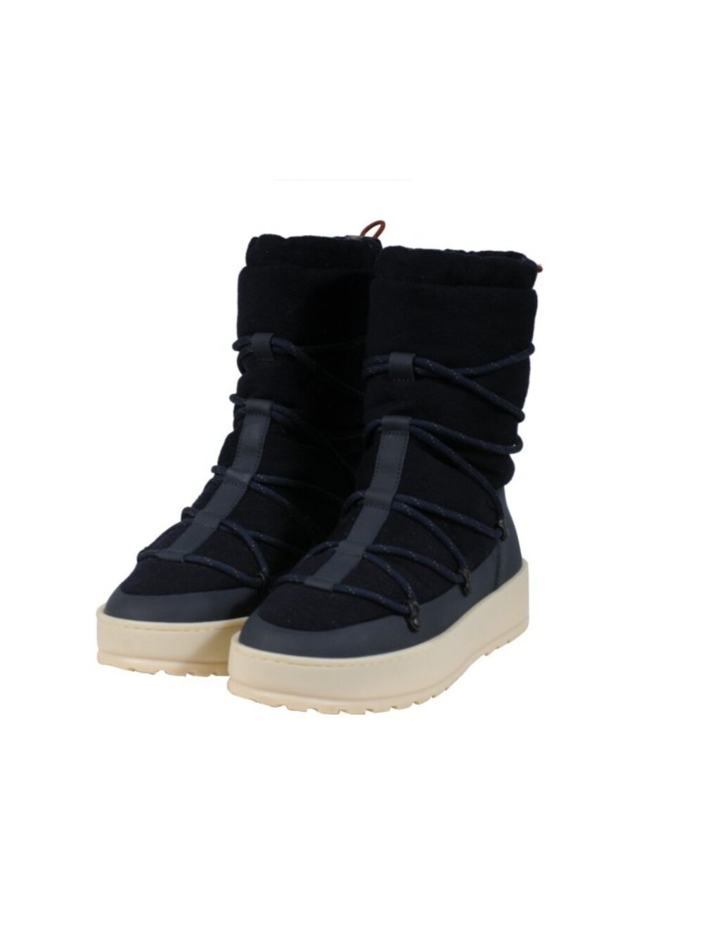 Loro Piana Snow Wander Ankle Boots Size 8.5 EU 41.5 Navy Blue Quilted Walk Tan